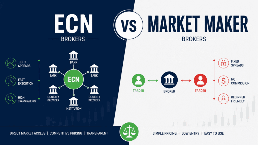 ECN vs Market Maker Forex Brokers